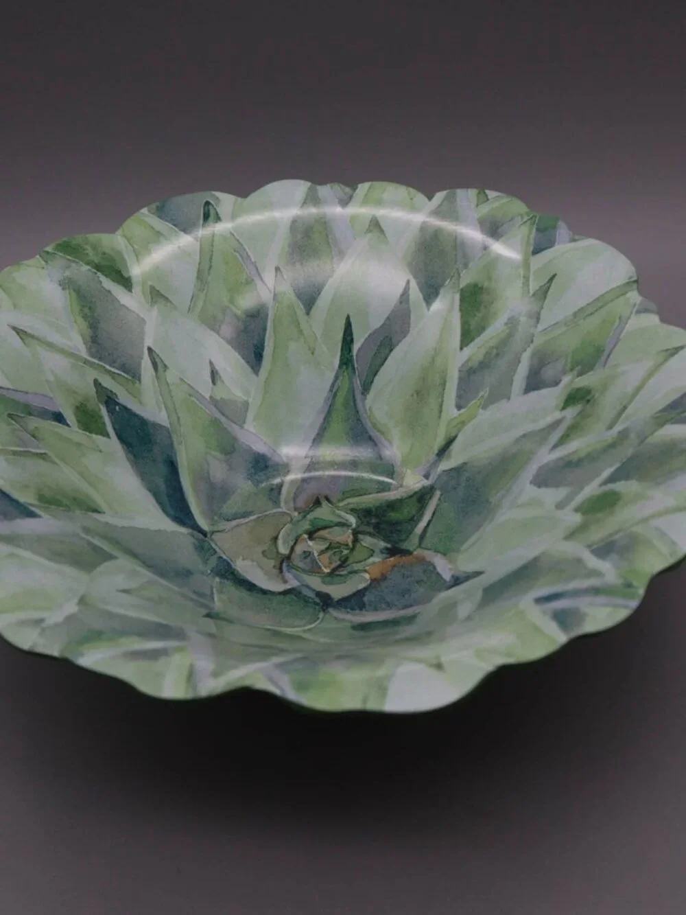 Set of 2 Nicole Miller Succulent Melamine Nesting Serving Bowls Boho Botanical